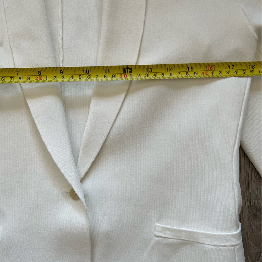 Theory Etiennette Knit Blazer White Jacket Womens Medium M Summer Officewear - Picture 9 of 12